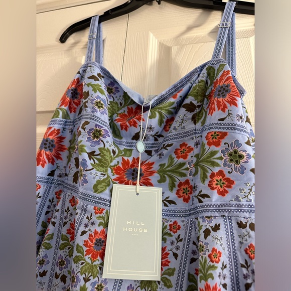 Hill House Home The Margot Dress - Blue Floral Block Stripe Size LBlue Floral Bl - Picture 6 of 6